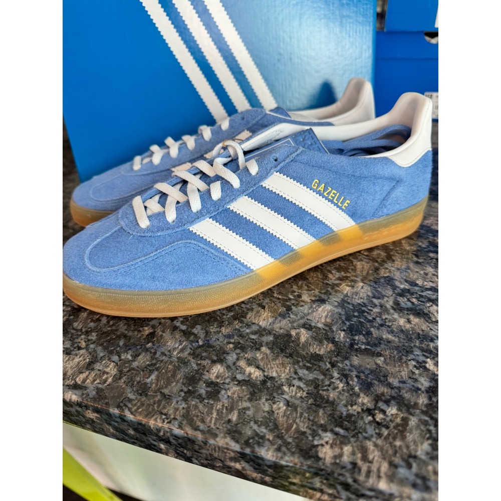 Adidas Gazelle Indoor Blue Bird White Gum Suede Sneakers HQ8717 ladies sz 7 shoe